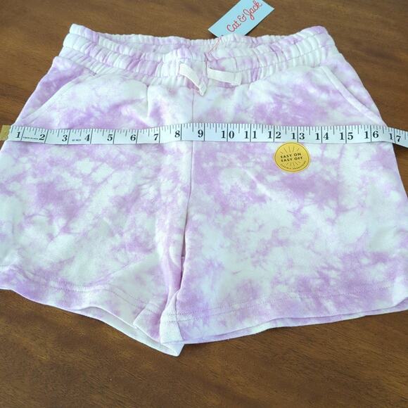 Cat & Jack Girl pull-on Shorts Drawstring Purple Tie-dye Size L NWT - Picture 3 of 6